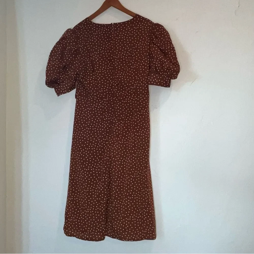Girl in Mind Brown & White Polka Dot Dress - Picture 5 of 10